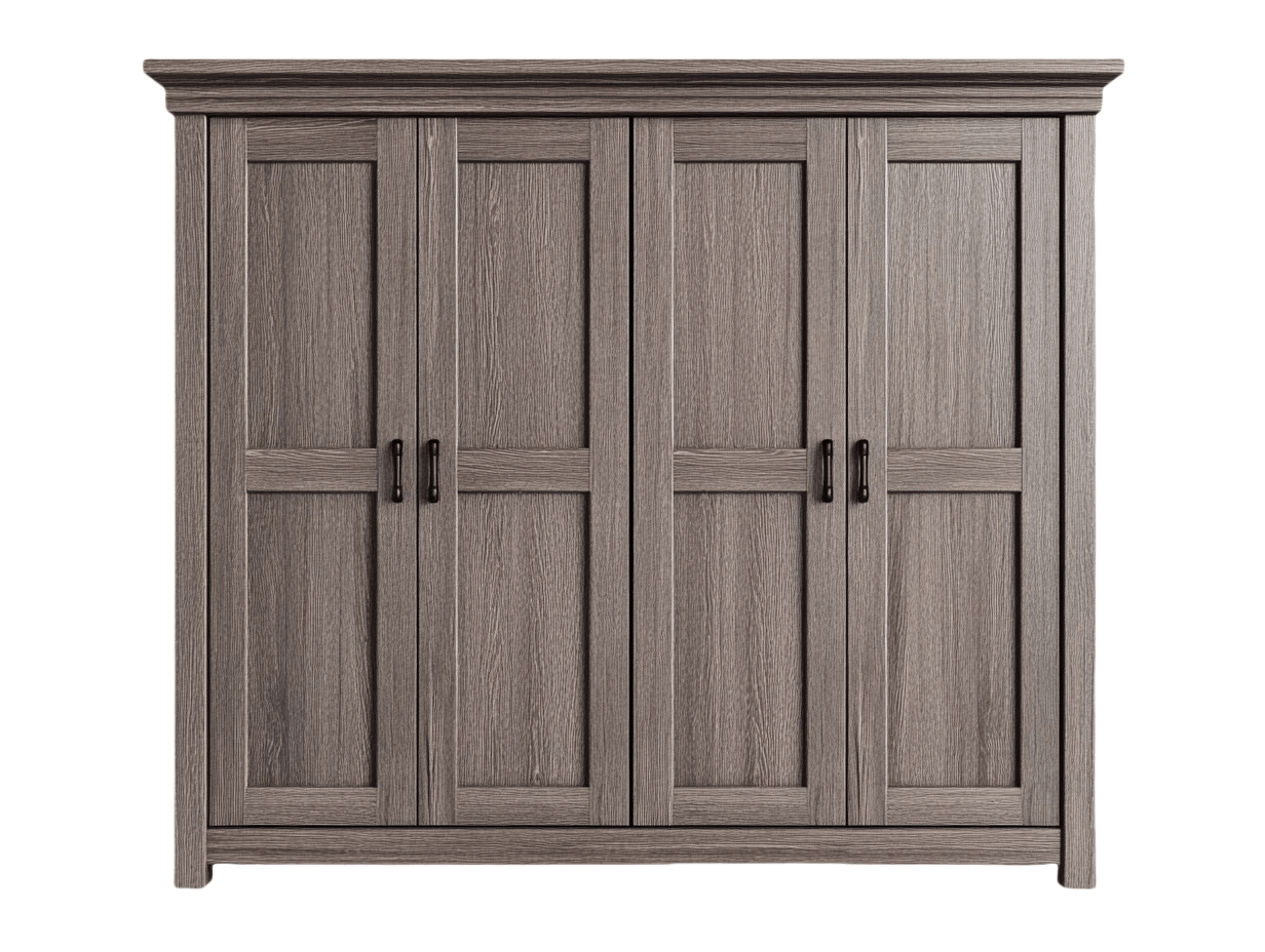 Armadio in Legno a Quattro Ante 200x160x60 cm Grigio