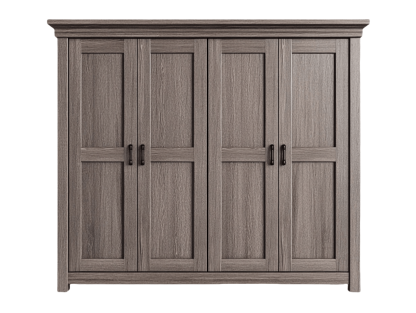 Armadio in Legno a Quattro Ante 200x160x60 cm Grigio