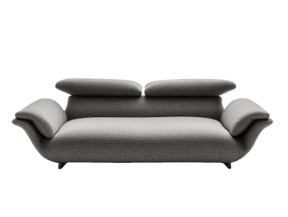 Divano Contemporaneo in Tessuto Poliestere Grigio con Braccioli Regolabili e Schienale Alta Densità 220x100x90 cm