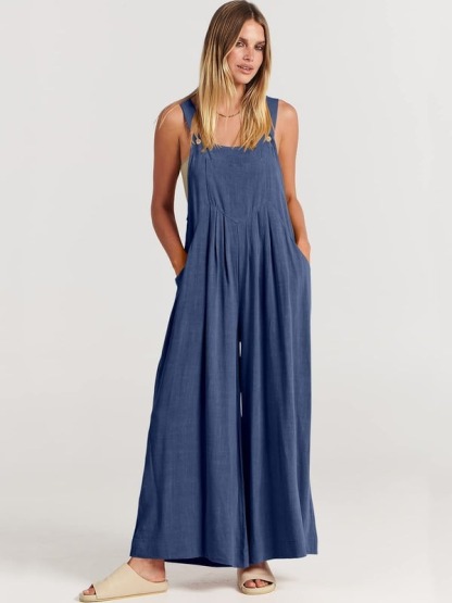 2024 Plus Size Oversize Wide Leg Overalls Jumpsuit
