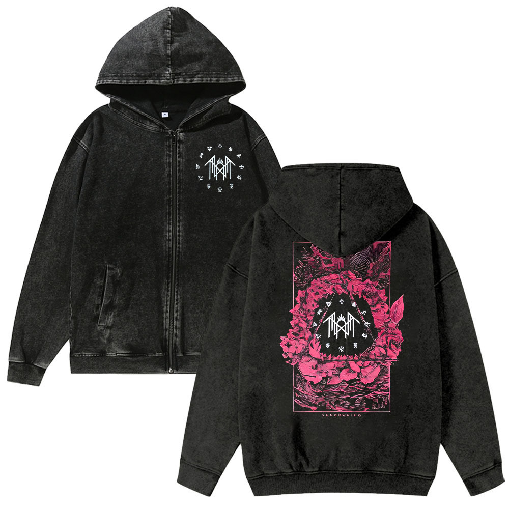 Sleep Token Washed Cotton Zipper Hooded Sweatshirt