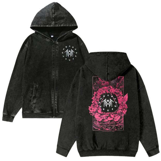 Sleep Token Washed Cotton Zipper Hooded Sweatshirt