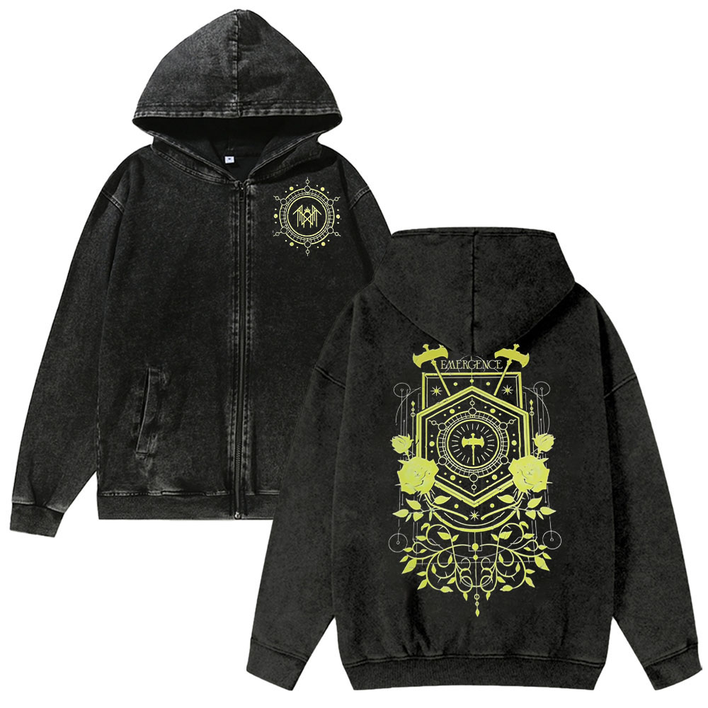 New Vessel New Sleep Token Washed Cotton Zipper Hooded Sweatshirt