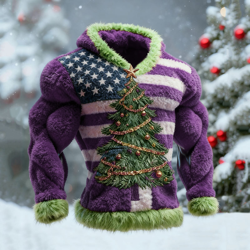 Men's National Flag Christmas Tree Pattern Ugly Sweater