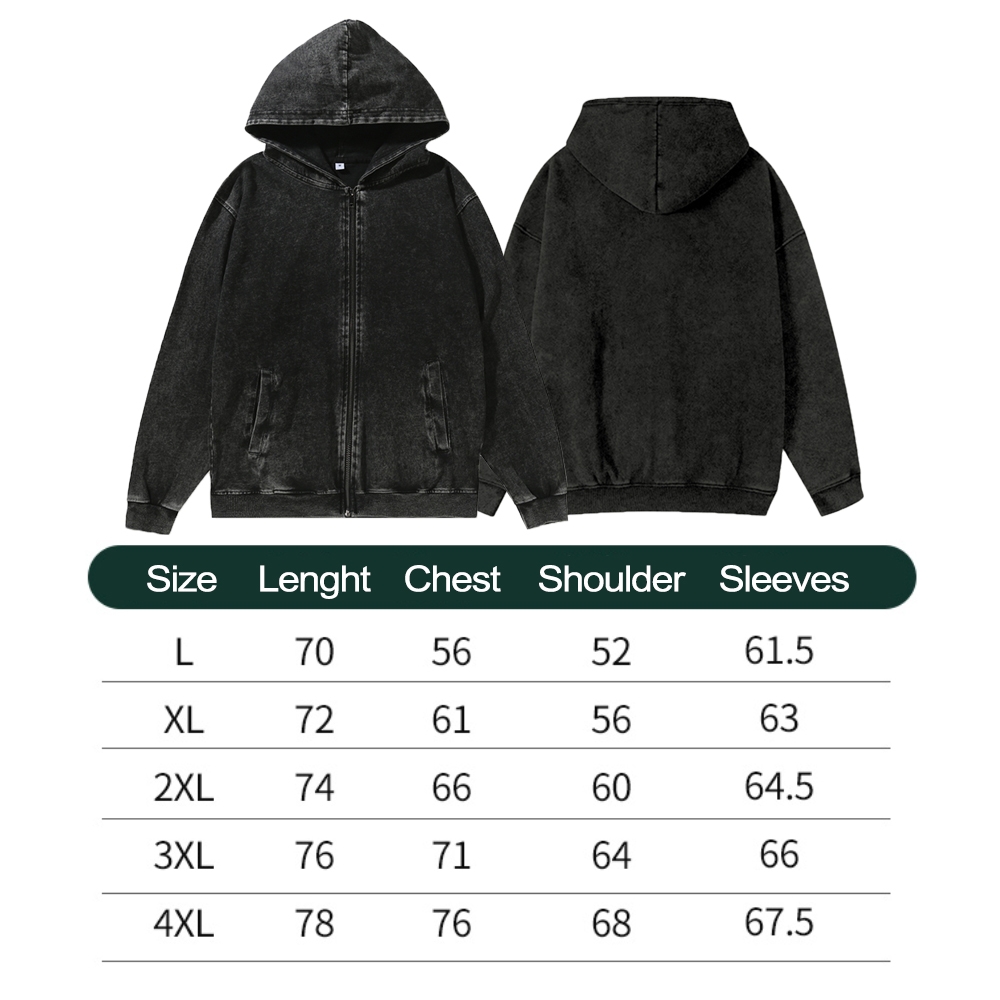 Sleep Token Washed Cotton Zipper Hooded Sweatshirt