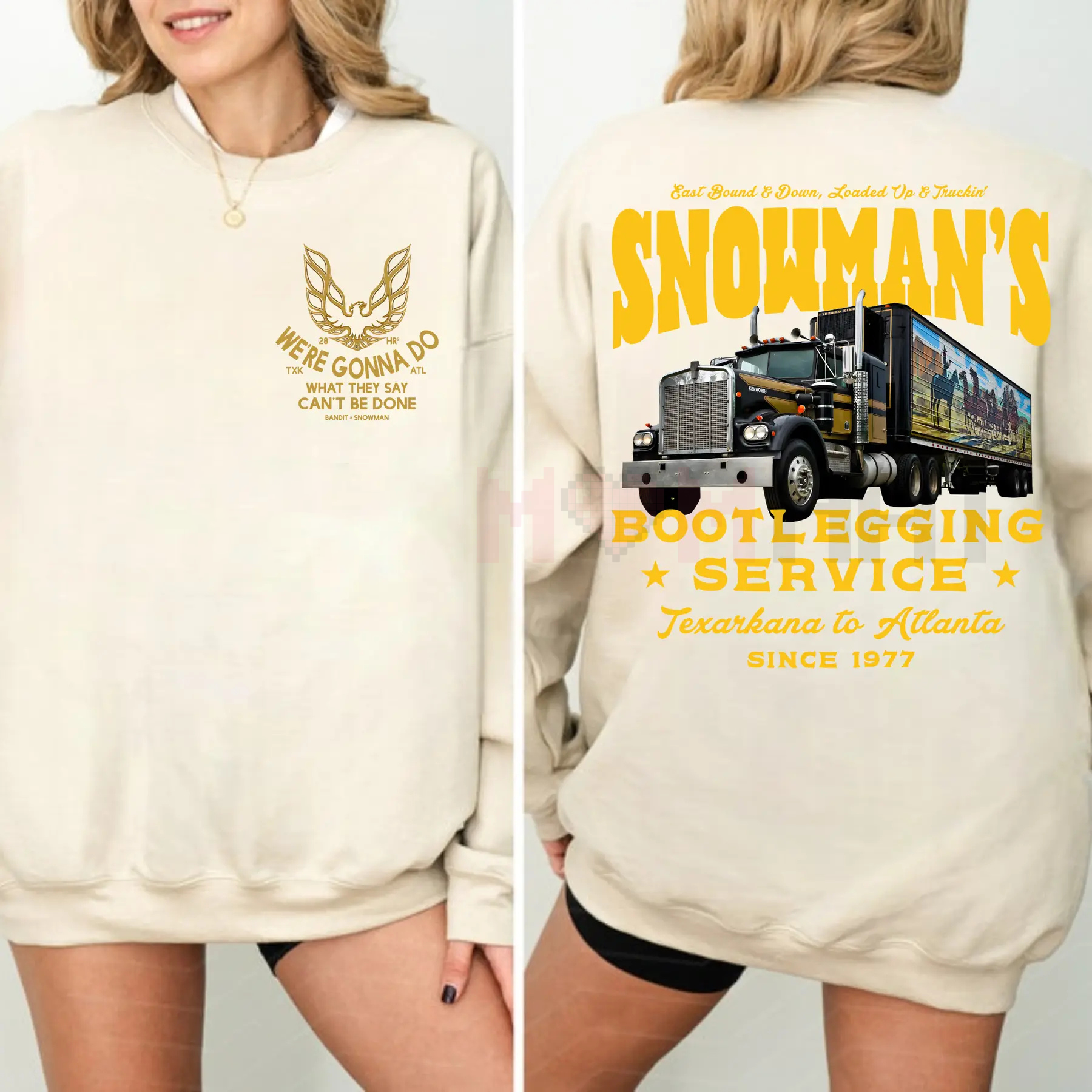 Snowman's Bootlegging Service Smokey and The Bandit 2-Side Movie Hoodie/Sweatshirt/Tshirt