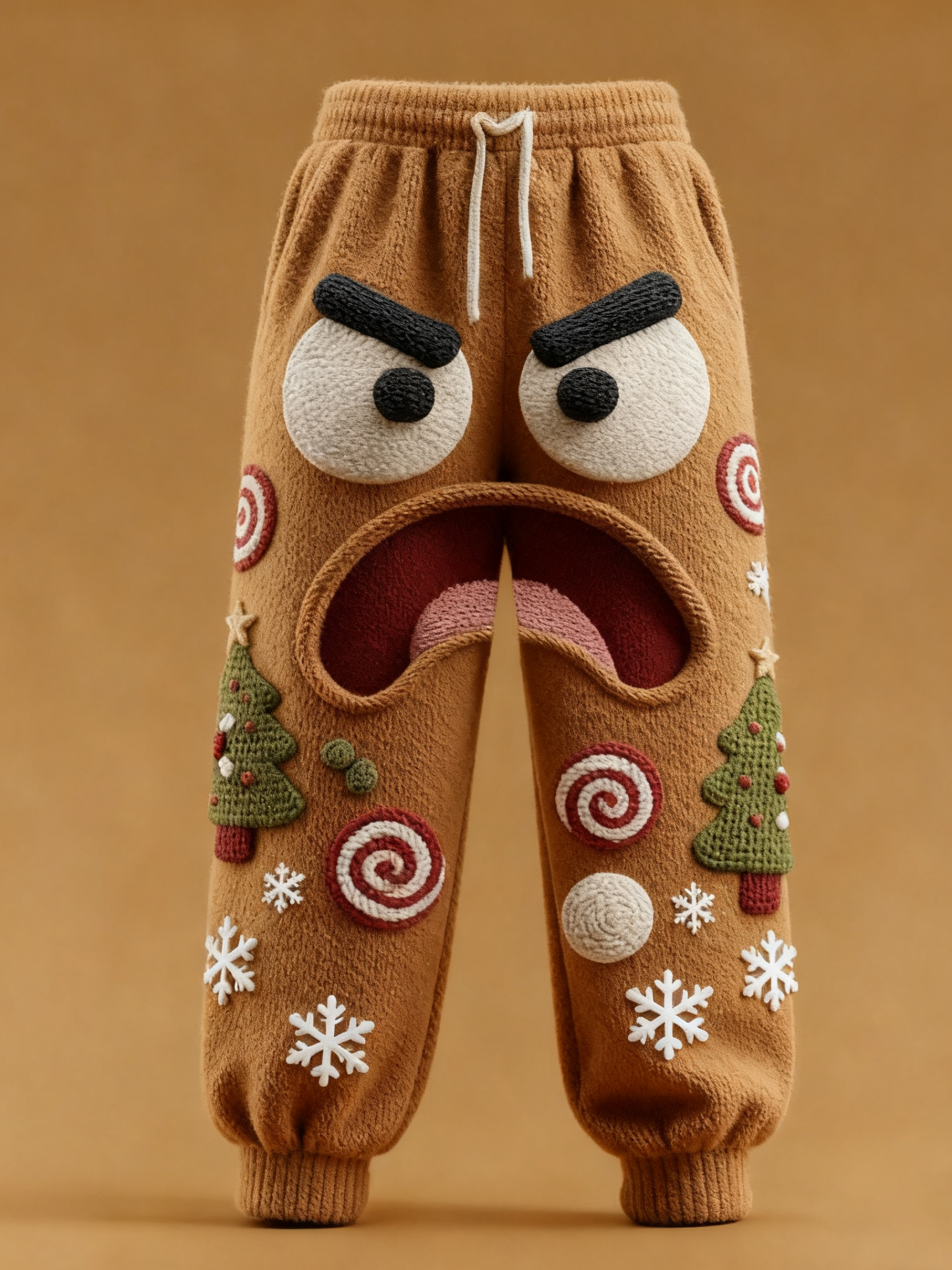 Men's Fun Screaming Gingerbread Man Christmas Sweatpants