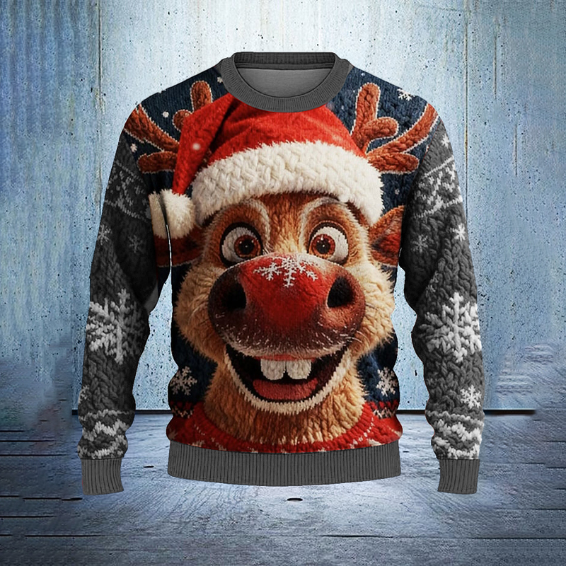Funny Reindeer Christmas Ugly Sweater