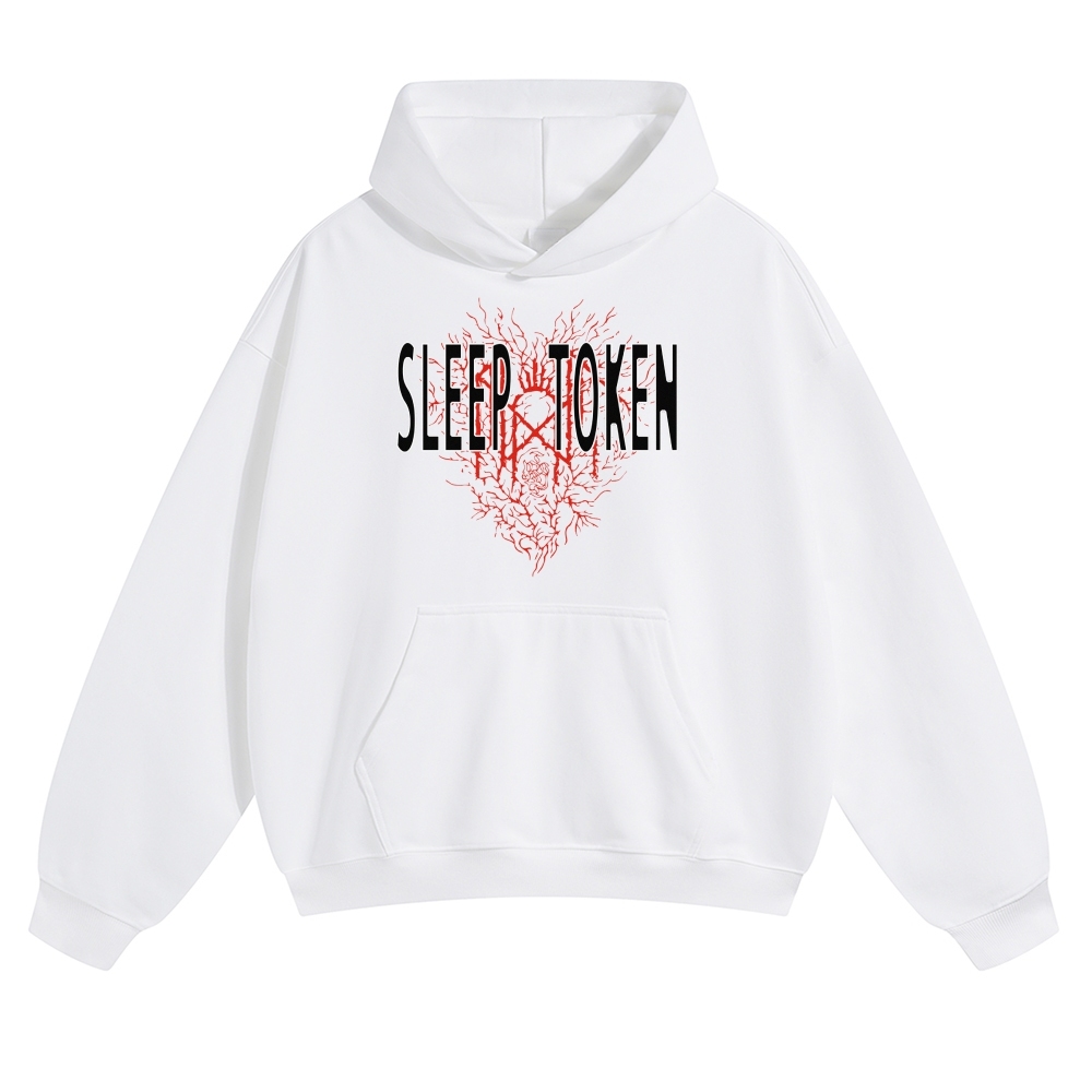 Unisex Fit Vintage Sleep Token Print Solid Cotton Hoodie
