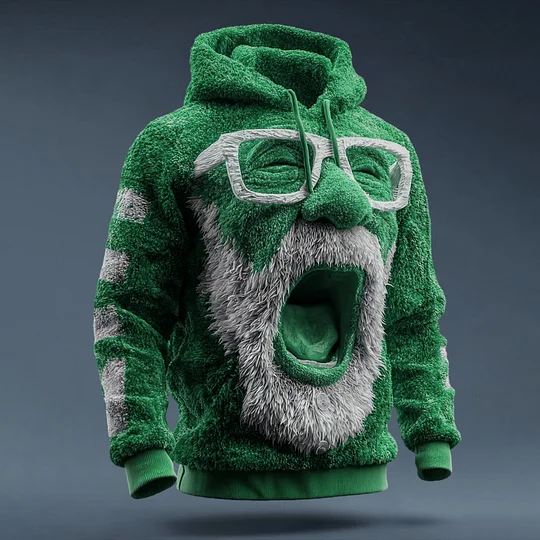 Ugly Christmas Sweater Funny Santa Claus Unisex Hooded Hoodie 387c