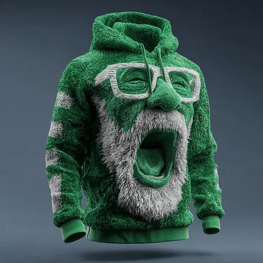 Ugly Christmas Sweater Funny Santa Claus Unisex Hooded Hoodie 387c