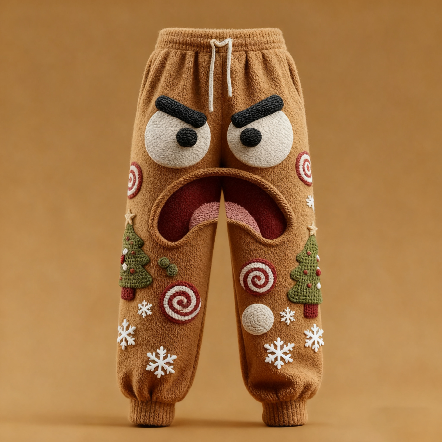 Men's Fun Screaming Gingerbread Man Christmas Sweatpants