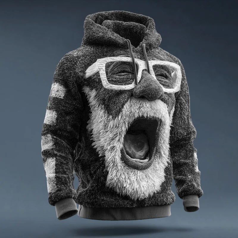 Ugly Christmas Sweater Funny Santa Claus Unisex Hooded Hoodie 387c