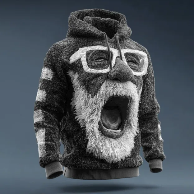 Ugly Christmas Sweater Funny Santa Claus Unisex Hooded Hoodie 387c