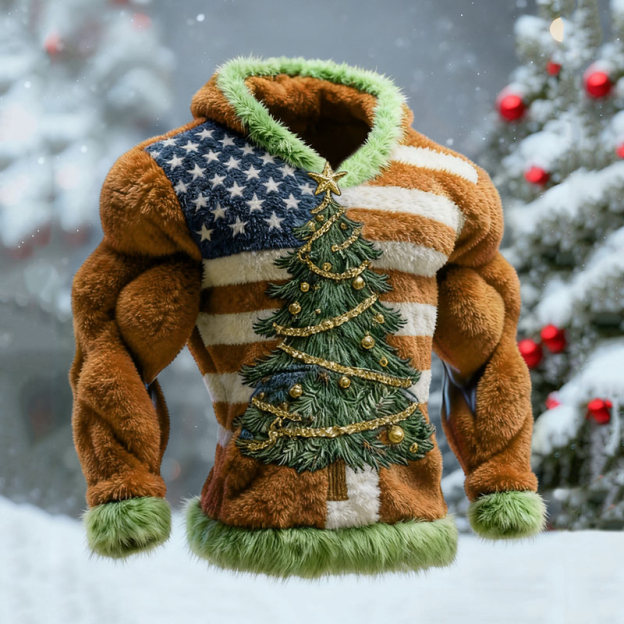 Men's National Flag Christmas Tree Pattern Ugly Sweater