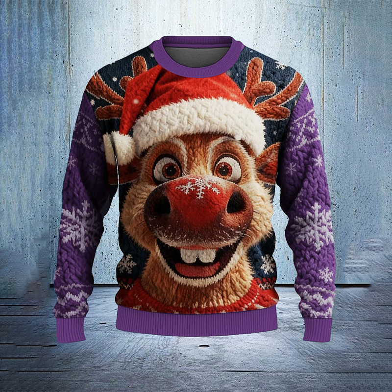 Funny Reindeer Christmas Ugly Sweater