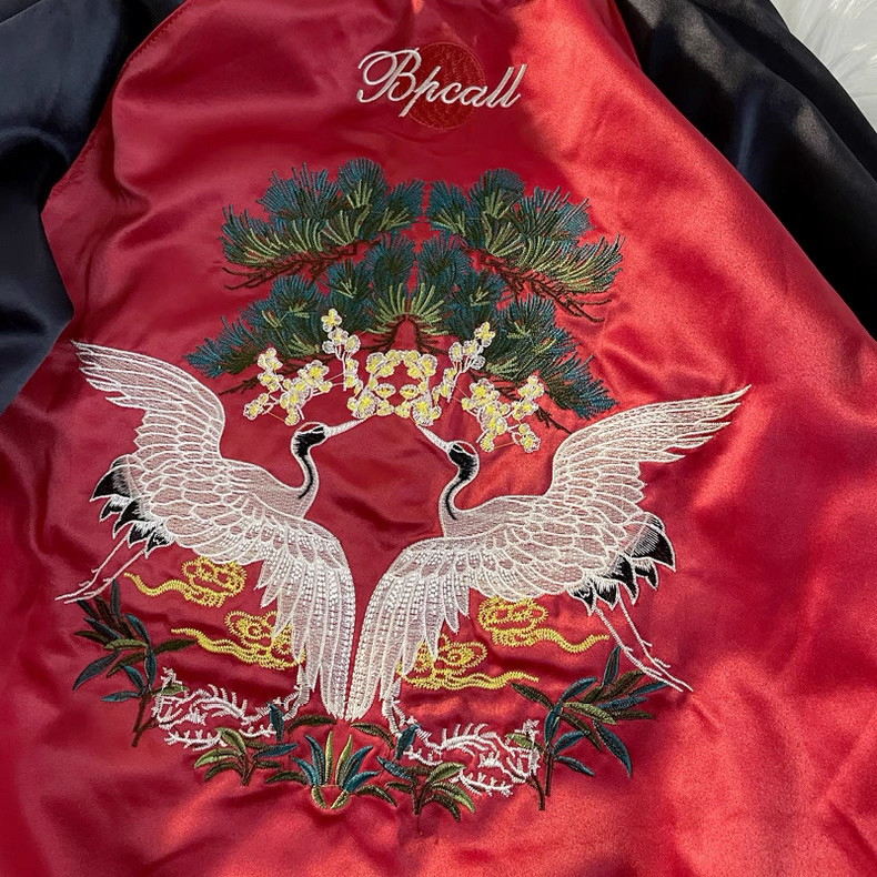 Japan Souvenir Jacket Reversible Satin US Navy Seabees Sukajan Tour