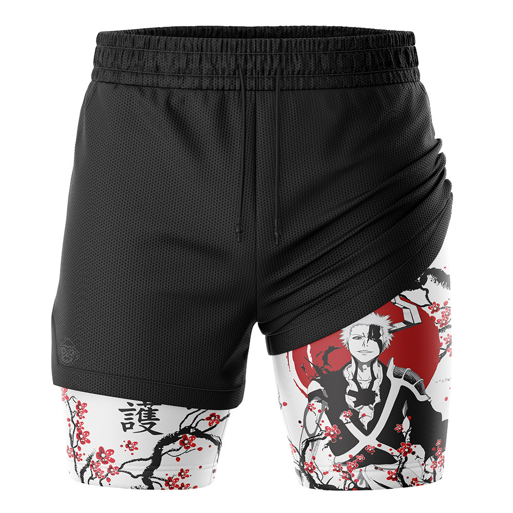 Ichigo Kurosaki Cherry Blossom Bleach 2in1 Performance Shorts