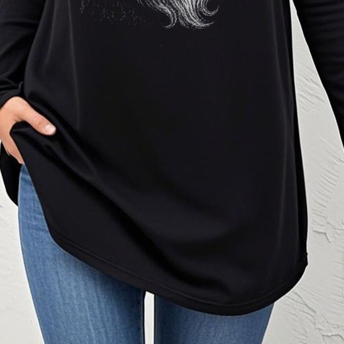 Valentine's Day Gnome Heart Print Tunic Top