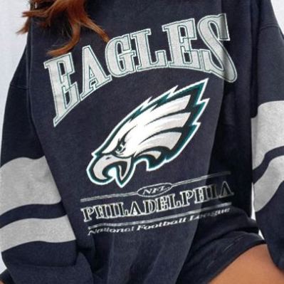 Philadelphia Eagles Football Print Retro Oversized Sweatshirt