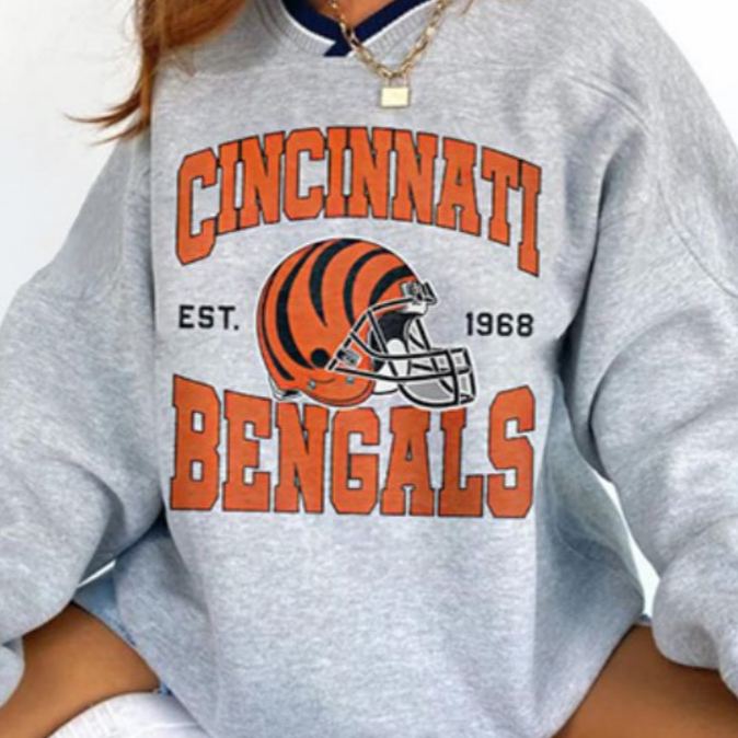 Cincinnati Bengals Football Printed V-neck Sweatshirt