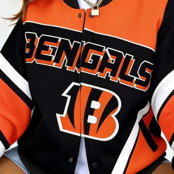 Black Cincinnati Bengals Racing Full-Snap Jacket