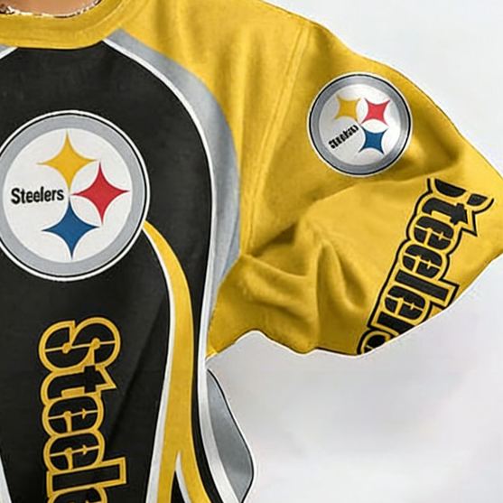 Women'S Pittsburgh Steelers Rugby Print Long-Sleeved Sweatshirt