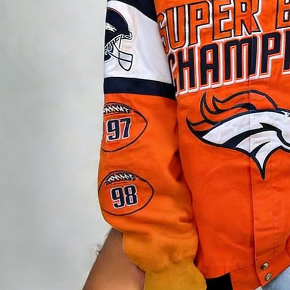 Denver Broncos Football Team Printed Legacy Orange Jacket Sweatshirt
