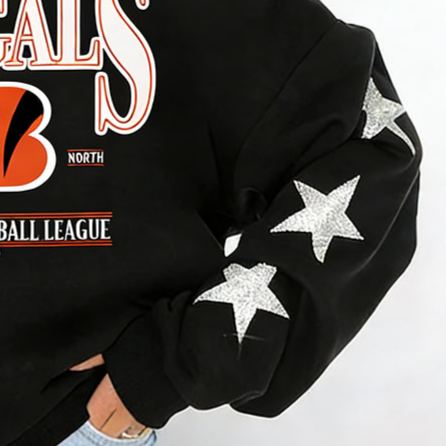 [Copy]Women's Cincinnati Bengals Football Print Long-Sleeved Sweatshirt