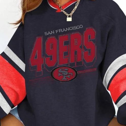 [Copy]Women's Vintage Dallas Cowboys Football Print V-Neck Long-Sleeved Sweatshirt