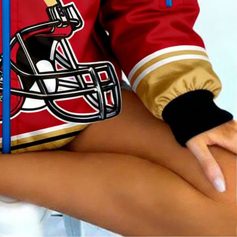 Retro San Francisco 49ers Football Team Printed Long-Sleeve Zip-Up Jacket