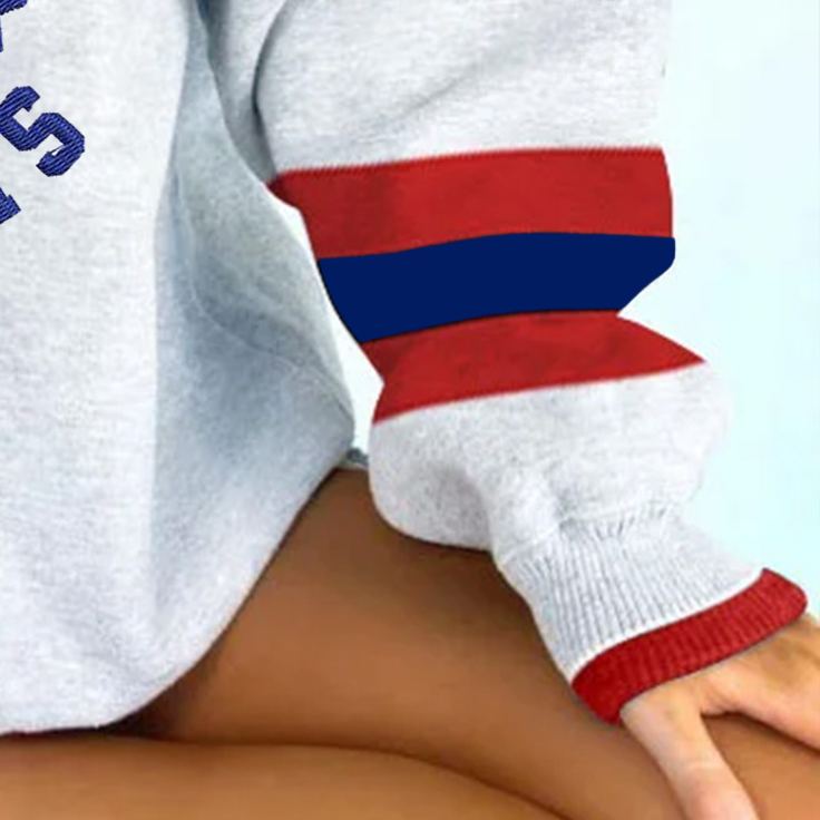 [Copy]Women's Retro New England Patriots Print V-neck Long-Sleeve Sweatshirt