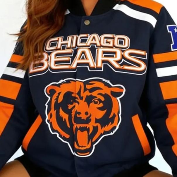 [Copy]Vintage Chicago BearsFootball Team Racing Long-Sleeve Jacket