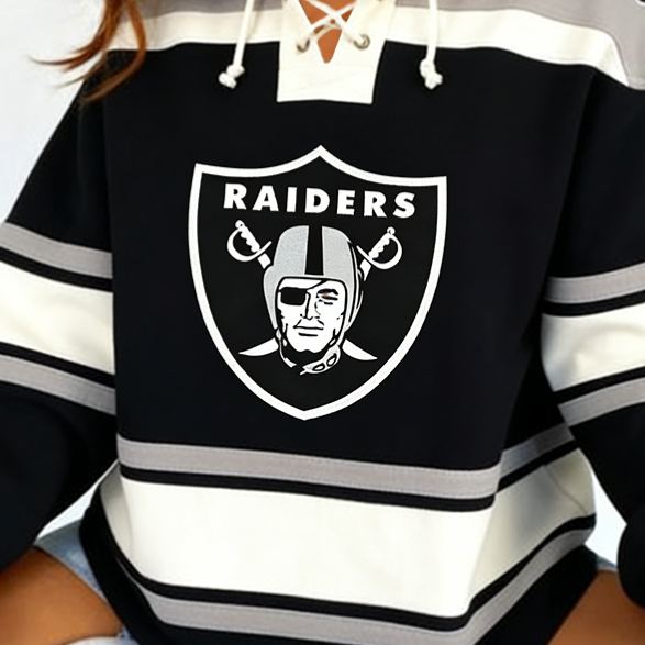 [Copy]Buffalo Bills Football Print Lace-up Color Block Long-Sleeved Hoodie