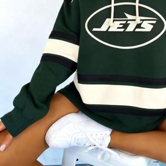 [Copy]Las Vegas Raiders Football Print Lace-up Color Block Long-Sleeved Hoodie