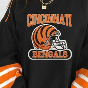 [Copy]Women's Las Vegas Raiders Football Print Color Blocking Crew Neck Vintage Sweatshirt