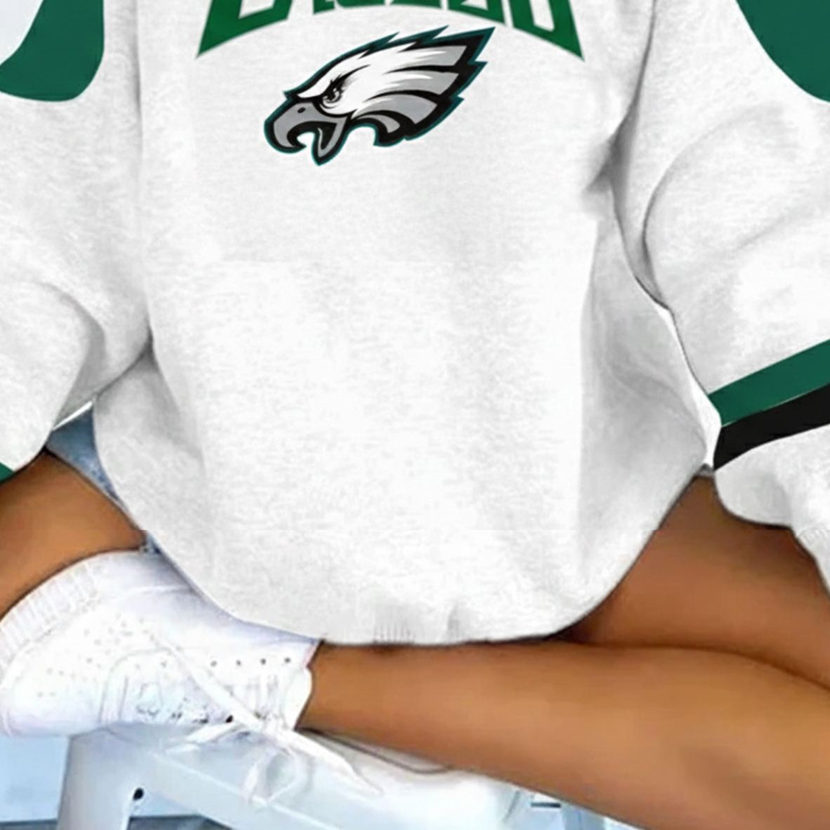 [Copy]Seattle Seahawks Football Print Color Block V-Neck Long-Sleeved Sweatshirt