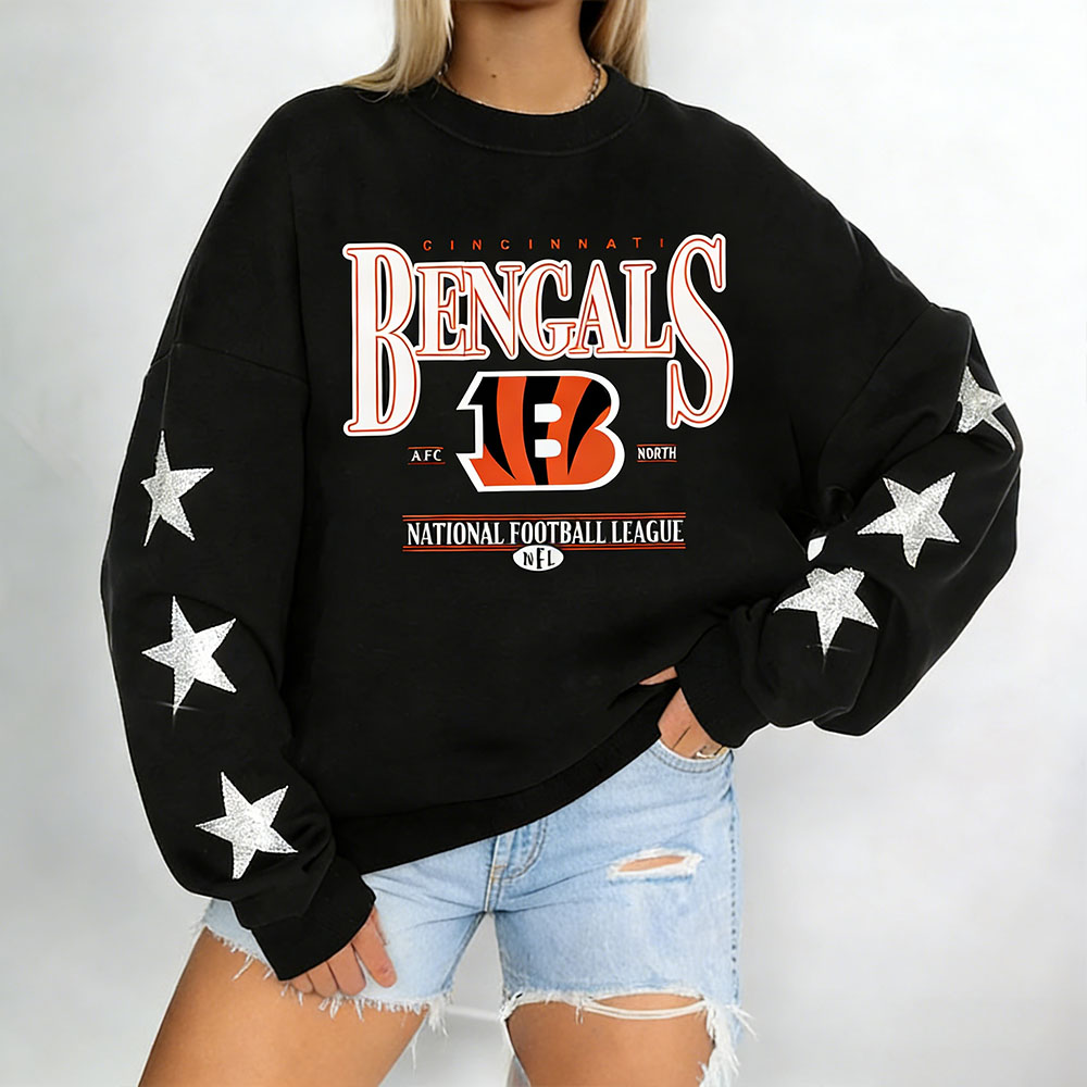  Cincinnati Bengals Football Print Long-Sleeved Sweatshirt