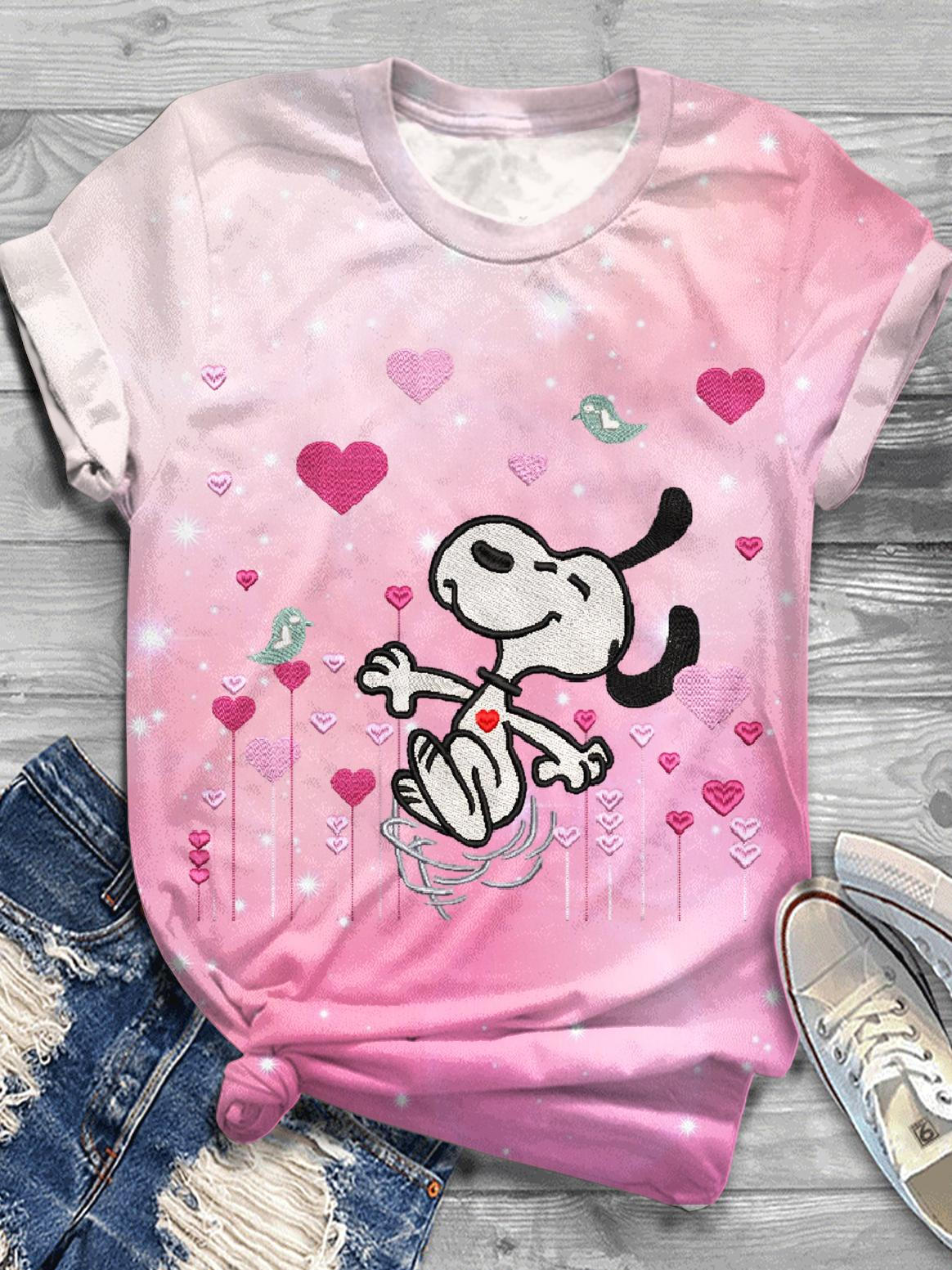 Snoopy Love Crew Neck T-shirt