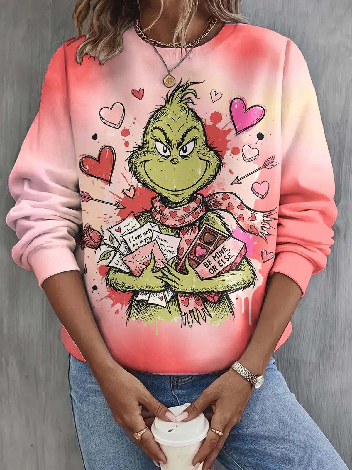 Grinch Fun Long Sleeve Casual Top
