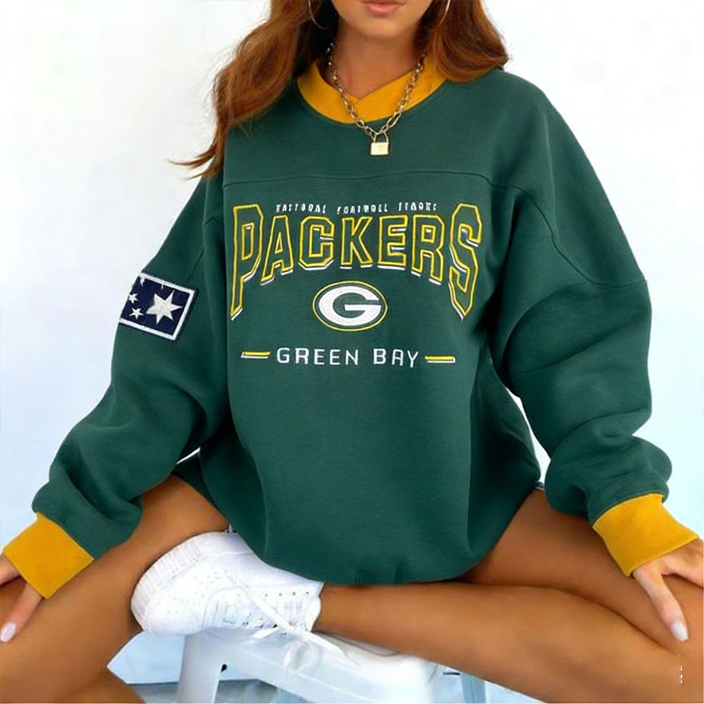 Green Bay Packers Football Graphic Print Sweatshirt