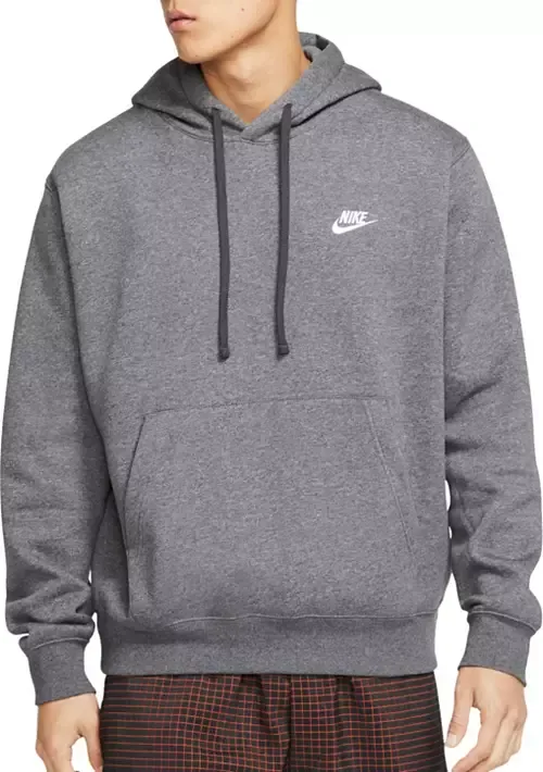 Nike Men's Dark Gray Sportswear Club Fleece Hoodie