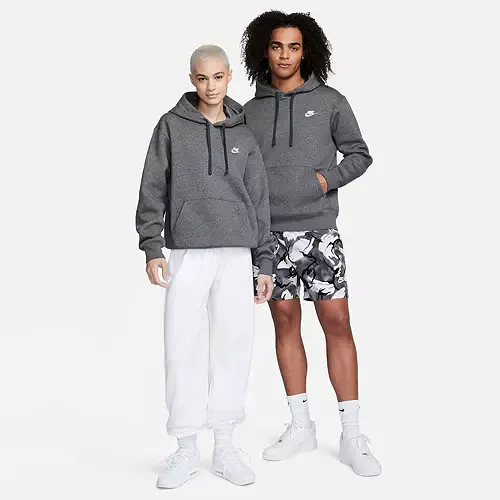 Nike Men's Dark Gray Sportswear Club Fleece Hoodie