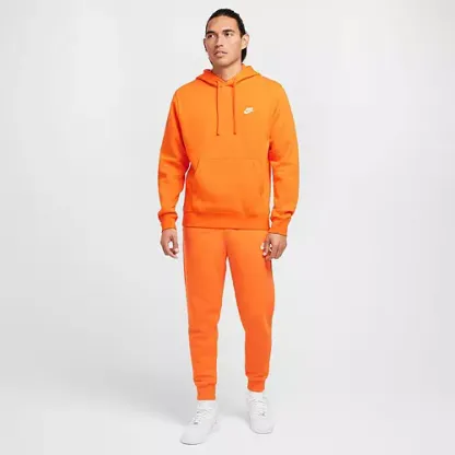 Nike Men's Orange Sportswear Club Fleece Hoodie