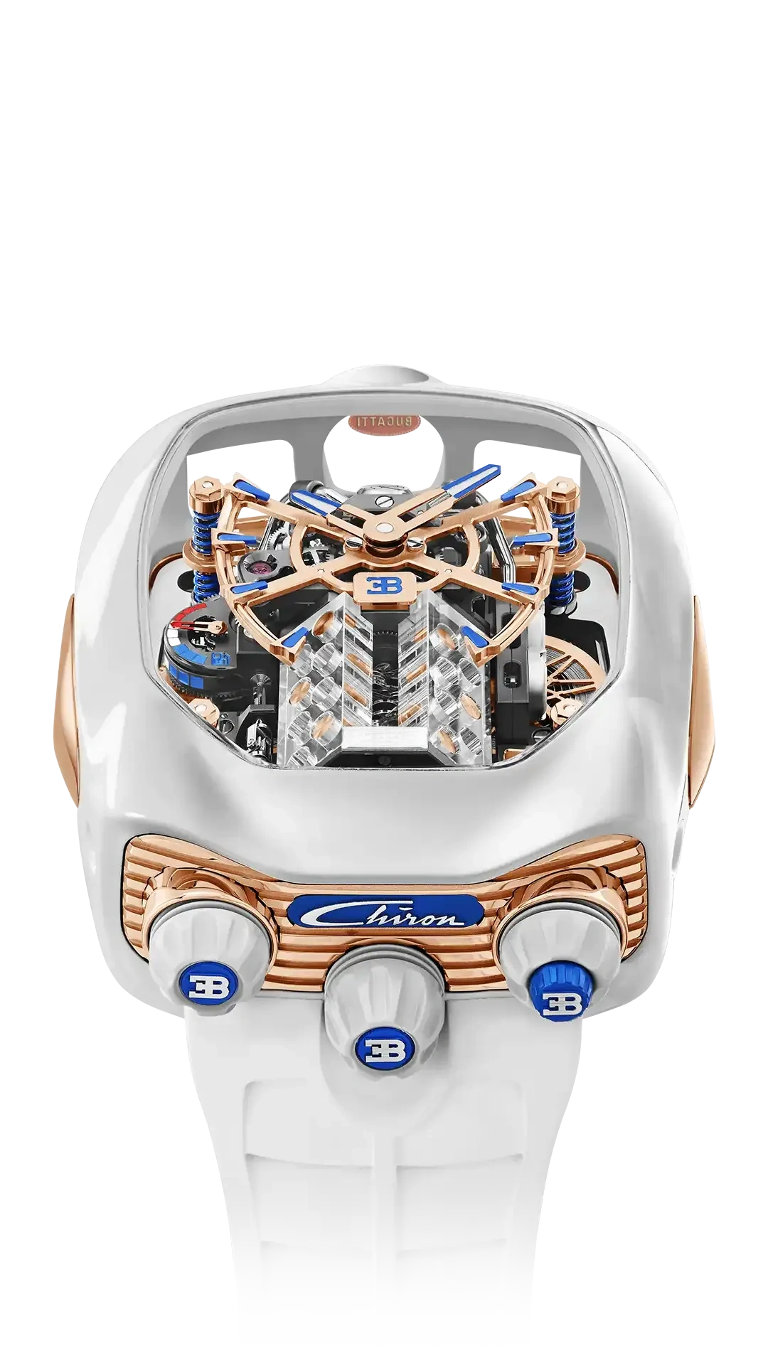 Bugatti Chiron Tourbillon ROSE GOLD & WHITE CERAMIC COATING