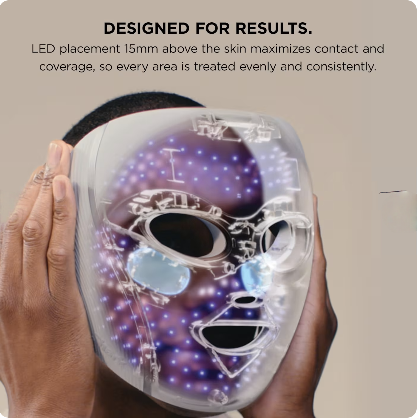 Red Blue & Infrared iQLED Face Mask & Under Eye Cooling