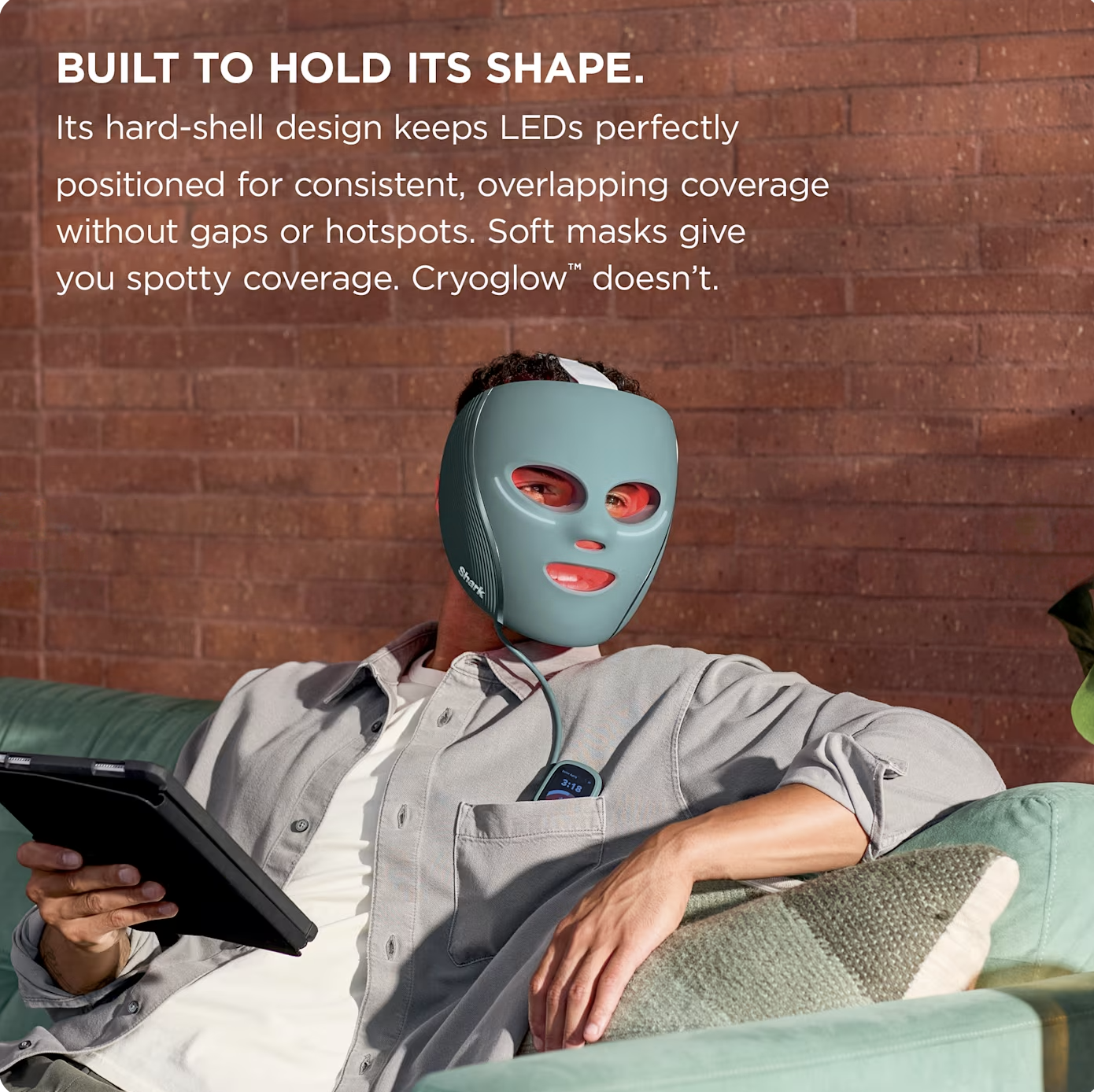 Red Blue & Infrared iQLED Face Mask & Under Eye Cooling