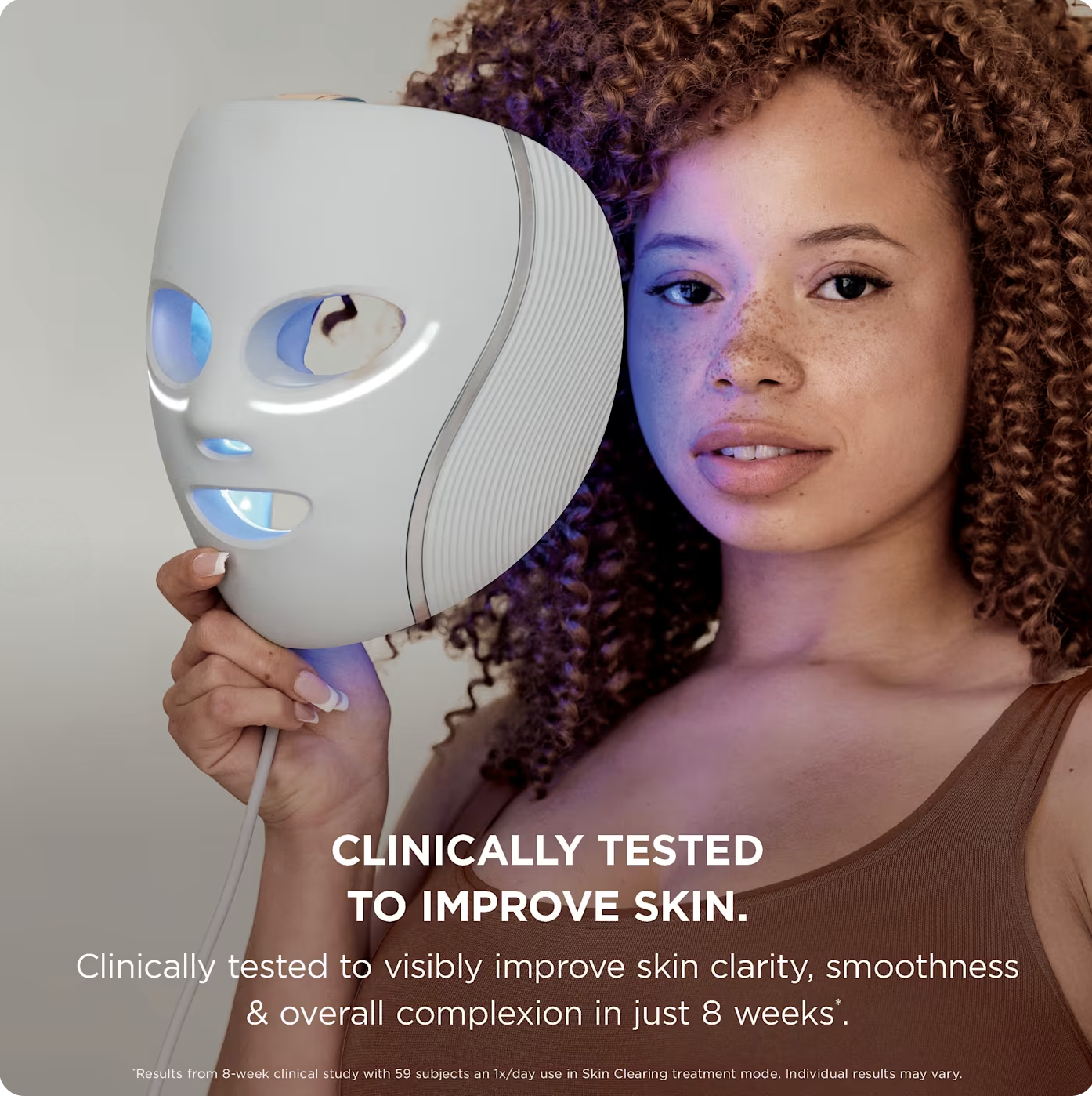 Red Blue & Infrared iQLED Face Mask & Under Eye Cooling