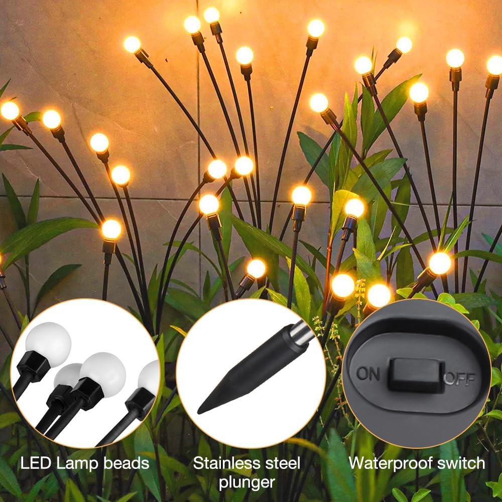 💡10 LED Firefly Lights Solar Lights,  Waterproof Solar Lighting Garden Lighting💡
