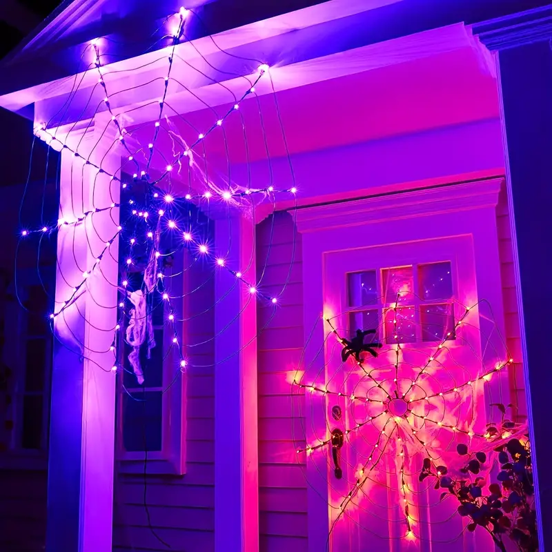  Halloween Spider🕷️ Web Lights💡